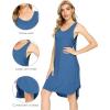 imageWiWi Viscose from Bamboo Nightgowns for Women Soft Sleeveless Tank Sleep Shirts Plus Size Sleepwear Night Dress S4XAprussian Blue
