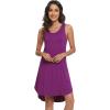 imageWiWi Viscose from Bamboo Nightgowns for Women Soft Sleeveless Tank Sleep Shirts Plus Size Sleepwear Night Dress S4XArose Red
