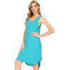 imageWiWi Viscose from Bamboo Nightgowns for Women Soft Sleeveless Tank Sleep Shirts Plus Size Sleepwear Night Dress S4XAturquoise