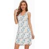 imageWiWi Viscose from Bamboo Nightgowns for Women Soft Sleeveless Tank Sleep Shirts Plus Size Sleepwear Night Dress S4XAwhiteGreen Dots