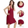 imageWiWi Viscose from Bamboo Nightgowns for Women Soft Sleeveless Tank Sleep Shirts Plus Size Sleepwear Night Dress S4XAwine