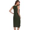 imageWiWi Viscose from Bamboo Nightgowns for Women Soft Sleeveless Tank Sleep Shirts Plus Size Sleepwear Night Dress S4XEarmy Green