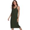 imageWiWi Viscose from Bamboo Nightgowns for Women Soft Sleeveless Tank Sleep Shirts Plus Size Sleepwear Night Dress S4XEarmy Green