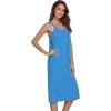imageWiWi Viscose from Bamboo Nightgowns for Women Soft Sleeveless Tank Sleep Shirts Plus Size Sleepwear Night Dress S4XEcapri Blue