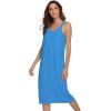 imageWiWi Viscose from Bamboo Nightgowns for Women Soft Sleeveless Tank Sleep Shirts Plus Size Sleepwear Night Dress S4XEcapri Blue
