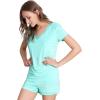 imageWiWi Viscose from Bamboo Pajamas Set for Women Soft Short Sleeve with Shorts Summer Plus Size Pjs Sets Sleepwear S4XAaqua
