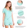 imageWiWi Viscose from Bamboo Pajamas Set for Women Soft Short Sleeve with Shorts Summer Plus Size Pjs Sets Sleepwear S4XAaqua