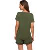 imageWiWi Viscose from Bamboo Pajamas Set for Women Soft Short Sleeve with Shorts Summer Plus Size Pjs Sets Sleepwear S4XAarmy Green