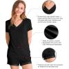 imageWiWi Viscose from Bamboo Pajamas Set for Women Soft Short Sleeve with Shorts Summer Plus Size Pjs Sets Sleepwear S4XAblack