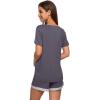 imageWiWi Viscose from Bamboo Pajamas Set for Women Soft Short Sleeve with Shorts Summer Plus Size Pjs Sets Sleepwear S4XAdark Grey