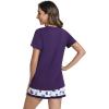 imageWiWi Viscose from Bamboo Pajamas Set for Women Soft Short Sleeve with Shorts Summer Plus Size Pjs Sets Sleepwear S4XAdark Purpledark Purple Dots