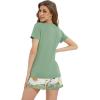 imageWiWi Viscose from Bamboo Pajamas Set for Women Soft Short Sleeve with Shorts Summer Plus Size Pjs Sets Sleepwear S4XAgreen Floral