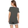 imageWiWi Viscose from Bamboo Pajamas Set for Women Soft Short Sleeve with Shorts Summer Plus Size Pjs Sets Sleepwear S4XAiron Grey
