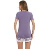 imageWiWi Viscose from Bamboo Pajamas Set for Women Soft Short Sleeve with Shorts Summer Plus Size Pjs Sets Sleepwear S4XApurpleFloral