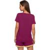 imageWiWi Viscose from Bamboo Pajamas Set for Women Soft Short Sleeve with Shorts Summer Plus Size Pjs Sets Sleepwear S4XApurplish Red