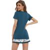 imageWiWi Viscose from Bamboo Pajamas Set for Women Soft Short Sleeve with Shorts Summer Plus Size Pjs Sets Sleepwear S4XAwhiteGreen Dots