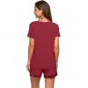 imageWiWi Viscose from Bamboo Pajamas Set for Women Soft Short Sleeve with Shorts Summer Plus Size Pjs Sets Sleepwear S4XAwine