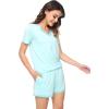 imageWiWi Viscose from Bamboo Pajamas Set for Women Soft Short Sleeve with Shorts Summer Plus Size Pjs Sets Sleepwear S4XBaqua