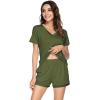 imageWiWi Viscose from Bamboo Pajamas Set for Women Soft Short Sleeve with Shorts Summer Plus Size Pjs Sets Sleepwear S4XBarmy Green
