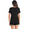 imageWiWi Viscose from Bamboo Pajamas Set for Women Soft Short Sleeve with Shorts Summer Plus Size Pjs Sets Sleepwear S4XBblack