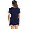 imageWiWi Viscose from Bamboo Pajamas Set for Women Soft Short Sleeve with Shorts Summer Plus Size Pjs Sets Sleepwear S4XBnavy