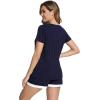 imageWiWi Viscose from Bamboo Pajamas Set for Women Soft Short Sleeve with Shorts Summer Plus Size Pjs Sets Sleepwear S4XBnavyWhite Dots