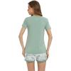 imageWiWi Viscose from Bamboo Pajamas Set for Women Soft Short Sleeve with Shorts Summer Plus Size Pjs Sets Sleepwear S4XBsage Greengreen Leaf