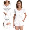imageWiWi Viscose from Bamboo Pajamas Set for Women Soft Short Sleeve with Shorts Summer Plus Size Pjs Sets Sleepwear S4XBwhite Stars