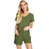 imageWiWi Viscose from Bamboo Pajamas Set for Women Soft Short Sleeve with Shorts Summer Plus Size Pjs Sets Sleepwear S4XCarmy Green