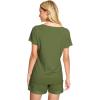 imageWiWi Viscose from Bamboo Pajamas Set for Women Soft Short Sleeve with Shorts Summer Plus Size Pjs Sets Sleepwear S4XCarmy Green