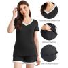 imageWiWi Viscose from Bamboo Pajamas Set for Women Soft Short Sleeve with Shorts Summer Plus Size Pjs Sets Sleepwear S4XCblack