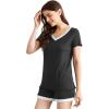 imageWiWi Viscose from Bamboo Pajamas Set for Women Soft Short Sleeve with Shorts Summer Plus Size Pjs Sets Sleepwear S4XCblack
