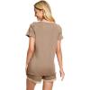 imageWiWi Viscose from Bamboo Pajamas Set for Women Soft Short Sleeve with Shorts Summer Plus Size Pjs Sets Sleepwear S4XCcamel