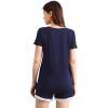 imageWiWi Viscose from Bamboo Pajamas Set for Women Soft Short Sleeve with Shorts Summer Plus Size Pjs Sets Sleepwear S4XCnavy