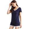 imageWiWi Viscose from Bamboo Pajamas Set for Women Soft Short Sleeve with Shorts Summer Plus Size Pjs Sets Sleepwear S4XCnavy