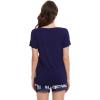 imageWiWi Viscose from Bamboo Pajamas Set for Women Soft Short Sleeve with Shorts Summer Plus Size Pjs Sets Sleepwear S4XCnavynavy Plaid