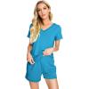 imageWiWi Viscose from Bamboo Pajamas Set for Women Soft Short Sleeve with Shorts Summer Plus Size Pjs Sets Sleepwear S4XCteal Blue