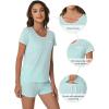 imageWiWi Viscose from Bamboo Pajamas Set for Women Soft Short Sleeve with Shorts Summer Plus Size Pjs Sets Sleepwear S4XDaqua