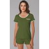 imageWiWi Viscose from Bamboo Pajamas Set for Women Soft Short Sleeve with Shorts Summer Plus Size Pjs Sets Sleepwear S4XDarmy Green
