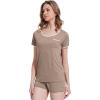 imageWiWi Viscose from Bamboo Pajamas Set for Women Soft Short Sleeve with Shorts Summer Plus Size Pjs Sets Sleepwear S4XDcamel