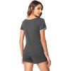 imageWiWi Viscose from Bamboo Pajamas Set for Women Soft Short Sleeve with Shorts Summer Plus Size Pjs Sets Sleepwear S4XDcharcoal