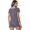 imageWiWi Viscose from Bamboo Pajamas Set for Women Soft Short Sleeve with Shorts Summer Plus Size Pjs Sets Sleepwear S4XDdark Grey