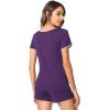 imageWiWi Viscose from Bamboo Pajamas Set for Women Soft Short Sleeve with Shorts Summer Plus Size Pjs Sets Sleepwear S4XDdark Purple