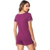 imageWiWi Viscose from Bamboo Pajamas Set for Women Soft Short Sleeve with Shorts Summer Plus Size Pjs Sets Sleepwear S4XDdark Reddish Purple