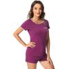 imageWiWi Viscose from Bamboo Pajamas Set for Women Soft Short Sleeve with Shorts Summer Plus Size Pjs Sets Sleepwear S4XDdark Reddish Purple