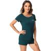 imageWiWi Viscose from Bamboo Pajamas Set for Women Soft Short Sleeve with Shorts Summer Plus Size Pjs Sets Sleepwear S4XDpeacock Green
