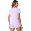 imageWiWi Viscose from Bamboo Pajamas Set for Women Soft Short Sleeve with Shorts Summer Plus Size Pjs Sets Sleepwear S4XDtaro Purple
