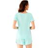 imageWiWi Viscose from Bamboo Pajamas Set for Women Soft Short Sleeve with Shorts Summer Plus Size Pjs Sets Sleepwear S4XEaqua