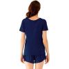 imageWiWi Viscose from Bamboo Pajamas Set for Women Soft Short Sleeve with Shorts Summer Plus Size Pjs Sets Sleepwear S4XEnavy