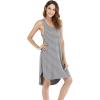 imageWiWi Viscose from Bamboo Nightgowns for Women Soft Sleeveless Tank Sleep Shirts Plus Size Sleepwear Night Dress S4XAheather Grey Stripe